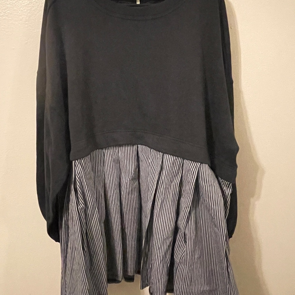 Free People Black and White Striped Top NWT